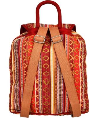 Nava Orange Jacquard Backpack 3