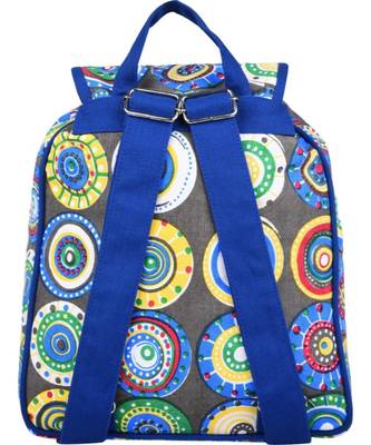 Florid Blue Multicolor Canvas Backpack 3
