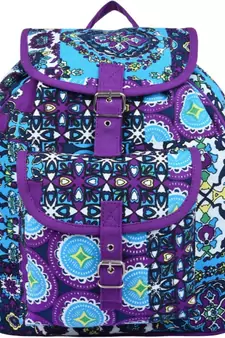 Florid Purple Multicolor Canvas Backpack