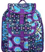 Florid Purple Multicolor Canvas Backpack