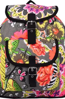 Florid Multicolor Canvas Backpack