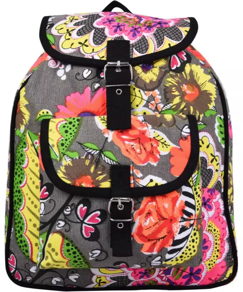 Florid Multicolor Canvas Backpack