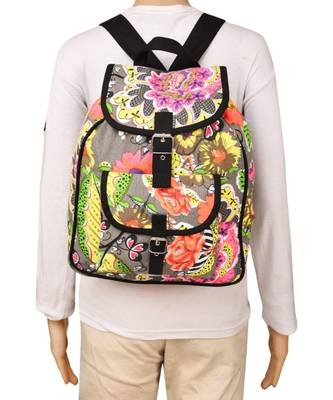 Florid Multicolor Canvas Backpack 5