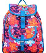 Florid Pink Multicolor Canvas Backpack