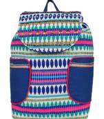 Nava Blue & Multi Cotton Jacquard Backpack