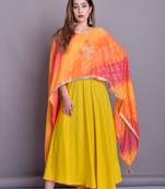 Rayon Gown With Attached Lehriya Duppta 