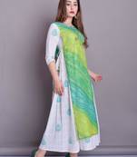 Cotton Gown With Doriya Lehriya Flap 