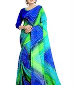 multicolor printed georgette saree with blouse