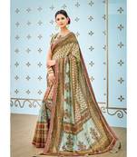 multicolor printed banarasi saree with blouse
