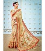 multicolor printed banarasi saree with blouse