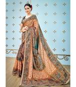 multicolor printed banarasi saree with blouse