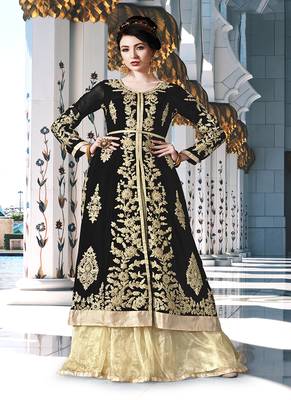 Black embroidered georgette salwar 1