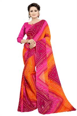 Multicolor  Printed Georgette  Saree With Blouse 1