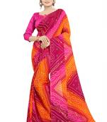 Multicolor  Printed Georgette  Saree With Blouse