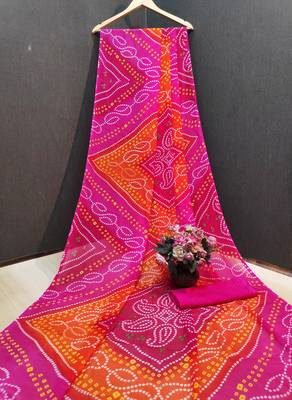 Multicolor  Printed Georgette  Saree With Blouse 5