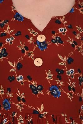 Maroon printed polyester ethnic-kurtis 5