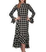Black printed polyester ethnic-kurtis