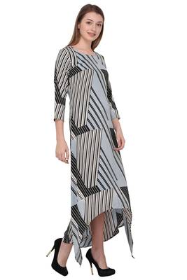 Light-blue printed polyester ethnic-kurtis 3