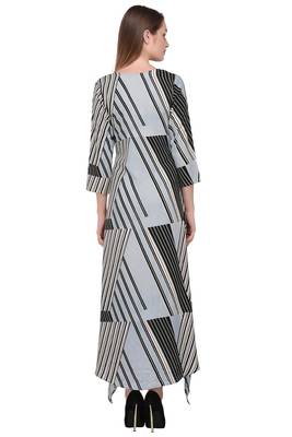 Light-blue printed polyester ethnic-kurtis 4
