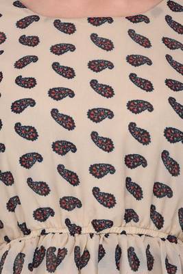 Beige printed polyester georgette-kurtis 5