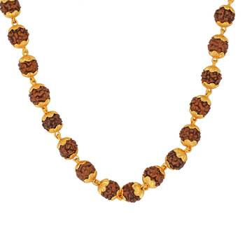 Lord Shiva Five Mukhi Rudraksha Mala Gold Plated For Mans and Womans 3