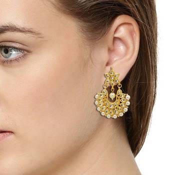 Omkar Jewel Kundan Danglers Earring Parity wear Earring    1