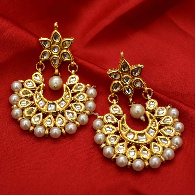 Omkar Jewel Kundan Danglers Earring Parity wear Earring   