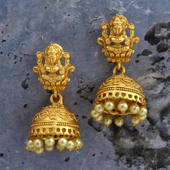 Gold Plated Laxmi Earring 1