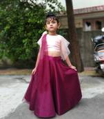 Pink Silk With Net Lahenga Choli