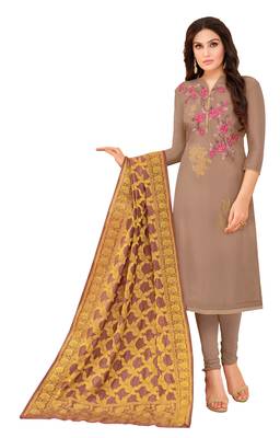 Beige Sequins Pure Silk Blend Salwar 1