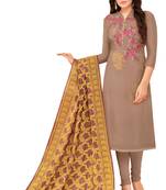 Beige Sequins Pure Silk Blend Salwar
