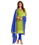 Parrot-Green Banarasi Banarasi Salwar