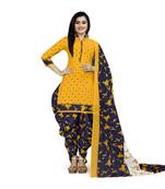 Yellow Printed Cotton Salwar