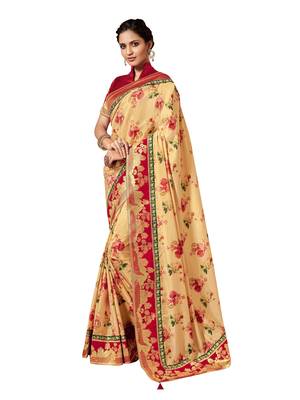 Yellow Embroidered Pure Silk Saree With Blouse 1