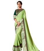Green Embroidered Pure Silk Saree With Blouse