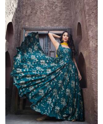 green printed rayon kurta sets 2
