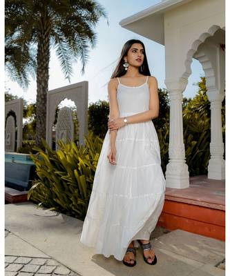 white printed Cotton kurta sets 2
