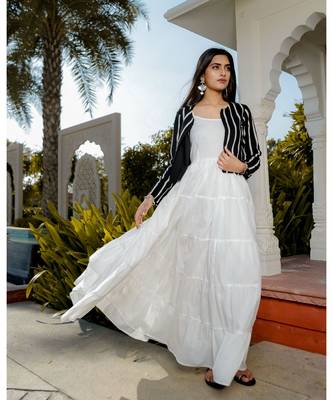 white printed Cotton kurta sets 4