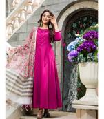 Purple plain cotton kurta sets