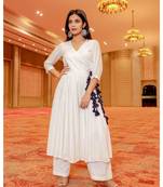 white plain cotton kurta sets