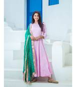 pink plain Cotton kurta sets