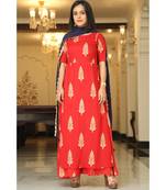 red printed Cotton kurta sets