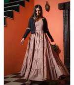 peach printed Cotton kurta sets