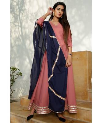 pink plain Cotton kurta sets 2