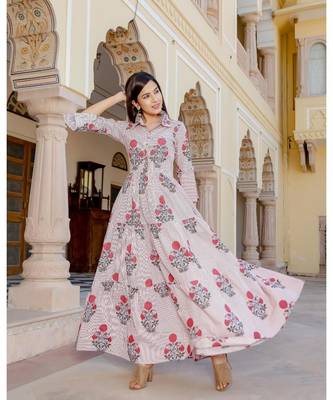 red printed Cotton kurta sets 1
