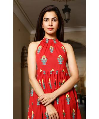 red printed Cotton kurta sets 4