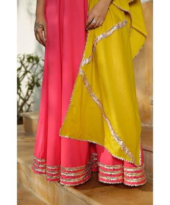 pink plain Cotton kurta sets 3