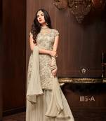 white plain net semi stitched salwar with dupatta