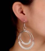 Hoop Danglers in silver and white