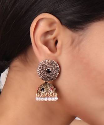 Textured Golden Toned Jhumki 1